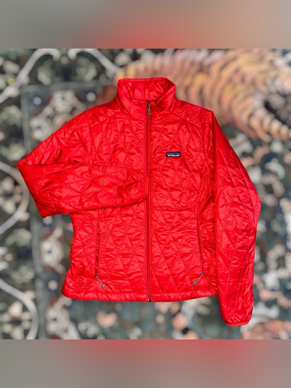 Patagonia Nano Puff Quilted Puffer Jacket Full Zip Red Outdoor Coat Women’s M